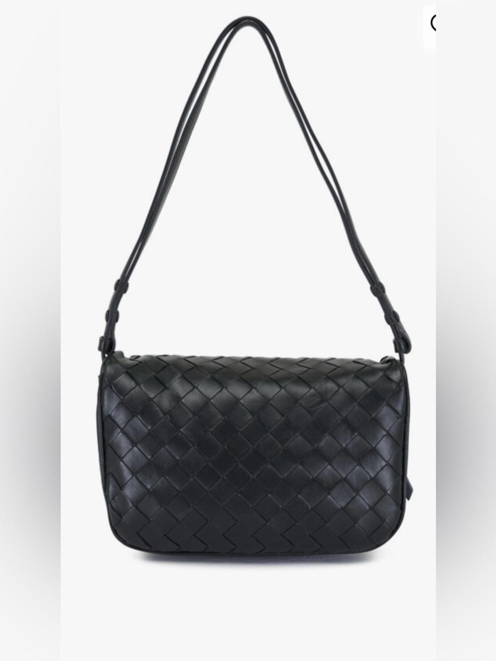 Bottega Veneta Black Intrecciato Leather Shoulder Bag